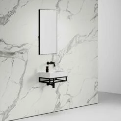 Ciro Vanity Unit With Stone Basin (Matte White 500mm) -LUSSO STONE Sales ciro vanity unit with stone basin matte white 500mm p2440 14601 zoom