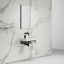 Ciro Vanity Unit With Stone Basin (Matte White 500mm) -LUSSO STONE Sales ciro vanity unit with stone basin matte white 500mm p2440 14602 zoom