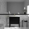 Claridge Vanity Unit With Stone Basin (Black Oak 800mm)