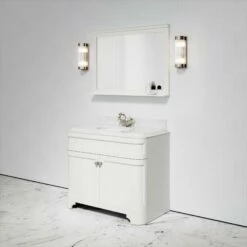 Connaught Carrara Marble Floorstanding Vanity Unit (Matte Cream) 1000mm -LUSSO STONE Sales connaught carrara marble floorstanding vanity unit matte cream 1000mm p3638 18722 zoom