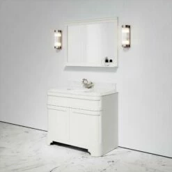 Connaught Carrara Marble Floorstanding Vanity Unit (Matte Cream) 1000mm -LUSSO STONE Sales connaught carrara marble floorstanding vanity unit matte cream 1000mm p3638 18723 zoom