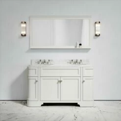 Connaught Carrara Marble Floorstanding Vanity Unit (Matte Cream) 1400mm