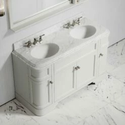 Connaught Carrara Marble Floorstanding Vanity Unit (Matte Cream) 1400mm -LUSSO STONE Sales connaught carrara marble floorstanding vanity unit matte cream 1400mm p3640 21713 zoom