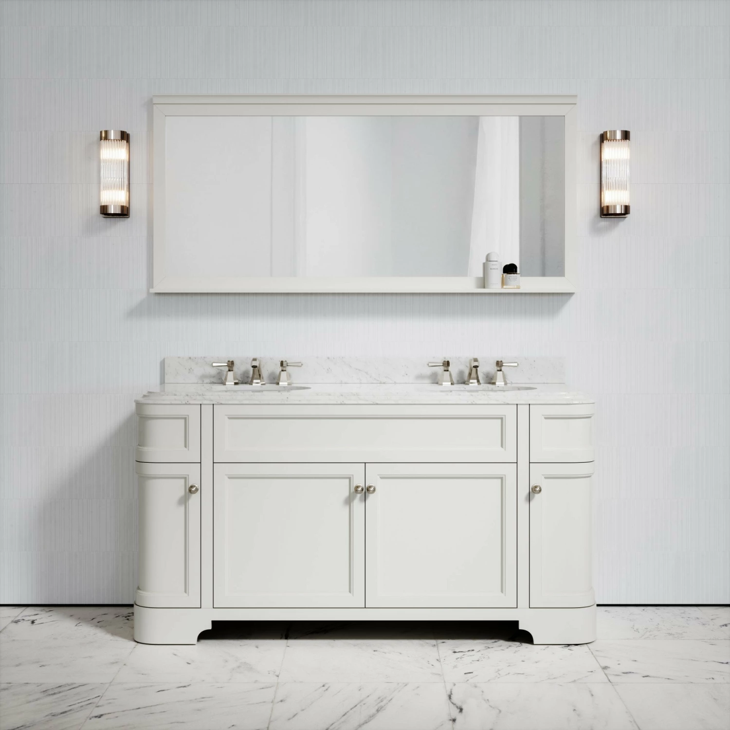 Connaught Carrara Marble Floorstanding Vanity Unit (Matte Cream) 1600mm 3 Connaught Carrara Marble Floorstanding Vanity Unit (Matte Cream) 1600mm