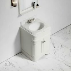 Connaught Carrara Marble Floorstanding Vanity Unit (Matte Cream) 600mm -LUSSO STONE Sales connaught carrara marble floorstanding vanity unit matte cream 600mm p3641 18693 zoom