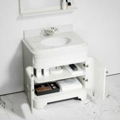 Connaught Carrara Marble Floorstanding Vanity Unit (Matte Cream) 800mm -LUSSO STONE Sales connaught carrara marble floorstanding vanity unit matte cream 800mm p3637 24146 zoom