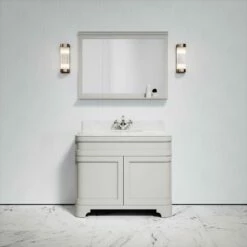 Connaught Carrara Marble Floorstanding Vanity Unit (Matte Stone) 1000mm -LUSSO STONE Sales connaught carrara marble floorstanding vanity unit matte stone 1000mm p3650 18491 zoom