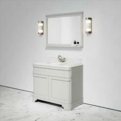 Connaught Carrara Marble Floorstanding Vanity Unit (Matte Stone) 1000mm -LUSSO STONE Sales connaught carrara marble floorstanding vanity unit matte stone 1000mm p3650 18727 zoom