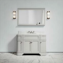 Connaught Carrara Marble Floorstanding Vanity Unit (Matte Stone) 1200mm