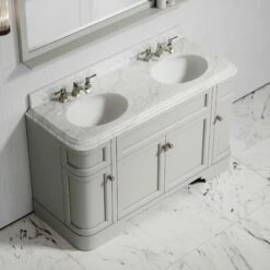 Connaught Carrara Marble Floorstanding Vanity Unit (Matte Stone) 1400mm -LUSSO STONE Sales connaught carrara marble floorstanding vanity unit matte stone 1400mm p3652 18746 zoom