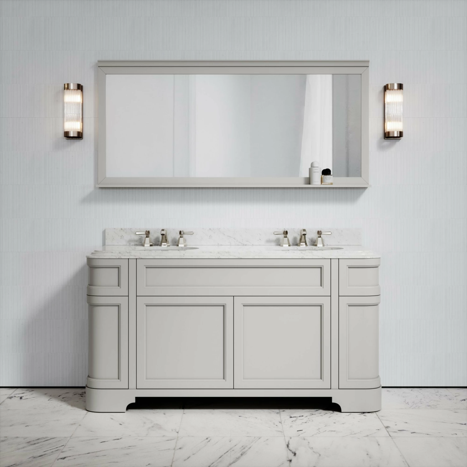 Connaught Carrara Marble Floorstanding Vanity Unit (Matte Stone) 1600mm 7 Connaught Carrara Marble Floorstanding Vanity Unit (Matte Stone) 1600mm - Image 5