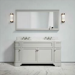 Connaught Carrara Marble Floorstanding Vanity Unit (Matte Stone) 1600mm