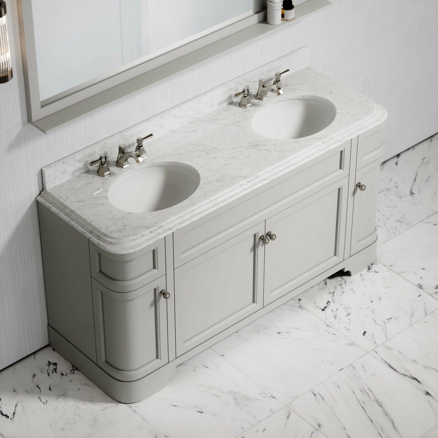 Connaught Carrara Marble Floorstanding Vanity Unit (Matte Stone) 1600mm 5 Connaught Carrara Marble Floorstanding Vanity Unit (Matte Stone) 1600mm - Image 3