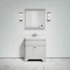 Connaught Carrara Marble Floorstanding Vanity Unit (Matte Stone) 800mm -LUSSO STONE Sales connaught carrara marble floorstanding vanity unit matte stone 800mm p3649 18712 zoom