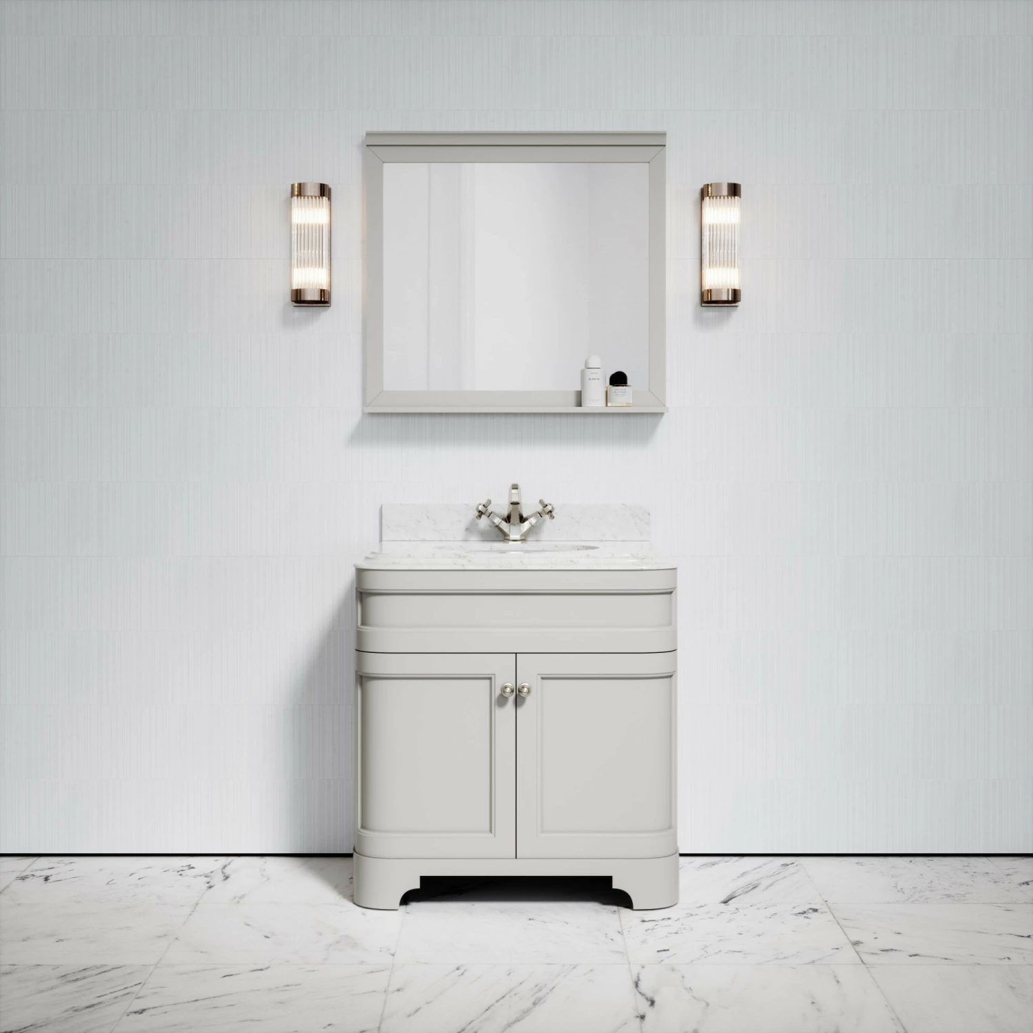 Connaught Carrara Marble Floorstanding Vanity Unit (Matte Stone) 800mm 3 Connaught Carrara Marble Floorstanding Vanity Unit (Matte Stone) 800mm