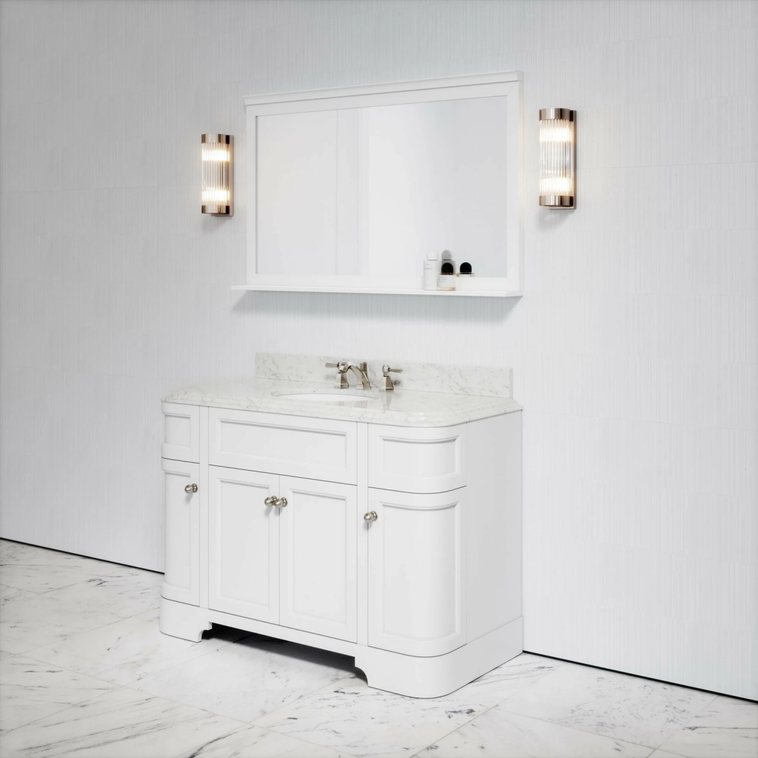 Connaught Carrara Marble Floorstanding Vanity Unit (Matte White) 1200mm 6 Connaught Carrara Marble Floorstanding Vanity Unit (Matte White) 1200mm - Image 4