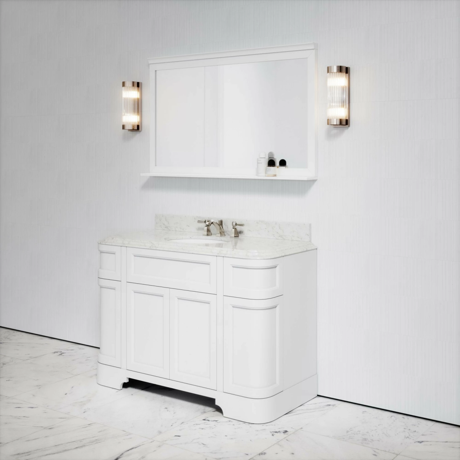 Connaught Carrara Marble Floorstanding Vanity Unit (Matte White) 1200mm 8 Connaught Carrara Marble Floorstanding Vanity Unit (Matte White) 1200mm - Image 6