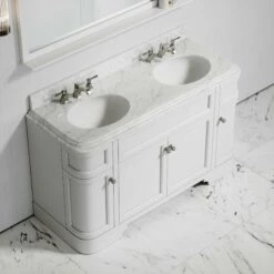 Connaught Carrara Marble Floorstanding Vanity Unit (Matte White) 1400mm -LUSSO STONE Sales connaught carrara marble floorstanding vanity unit matte white 1400mm p3635 18741 zoom