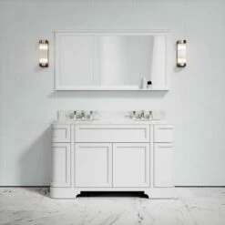 Connaught Carrara Marble Floorstanding Vanity Unit (Matte White) 1400mm -LUSSO STONE Sales connaught carrara marble floorstanding vanity unit matte white 1400mm p3635 18743 zoom