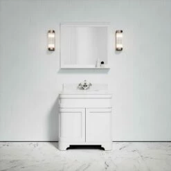 Connaught Carrara Marble Floorstanding Vanity Unit (Matte White) 800mm -LUSSO STONE Sales connaught carrara marble floorstanding vanity unit matte white 800mm p3630 18451 zoom
