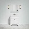 Connaught Carrara Marble Floorstanding Vanity Unit (Matte White) 800mm