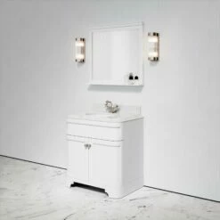 Connaught Carrara Marble Floorstanding Vanity Unit (Matte White) 800mm -LUSSO STONE Sales connaught carrara marble floorstanding vanity unit matte white 800mm p3630 18705 zoom