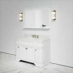 Connaught Carrara Marble Floorstanding Vanity Unit (Primed White) 1200mm