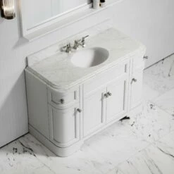 Connaught Carrara Marble Floorstanding Vanity Unit (Primed White) 1200mm -LUSSO STONE Sales connaught carrara marble floorstanding vanity unit primed white 1200mm p3645 24750 zoom