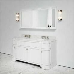 Connaught Carrara Marble Floorstanding Vanity Unit (Primed White) 1600mm