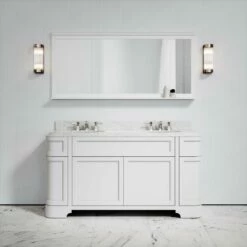 Connaught Carrara Marble Floorstanding Vanity Unit (Primed White) 1600mm -LUSSO STONE Sales connaught carrara marble floorstanding vanity unit primed white 1600mm p3647 24765 zoom