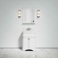 Connaught Carrara Marble Floorstanding Vanity Unit (Primed White) 600mm -LUSSO STONE Sales connaught carrara marble floorstanding vanity unit primed white 600mm p3654 24734 zoom