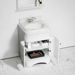 Connaught Carrara Marble Floorstanding Vanity Unit (Primed White) 600mm -LUSSO STONE Sales connaught carrara marble floorstanding vanity unit primed white 600mm p3654 24736 zoom