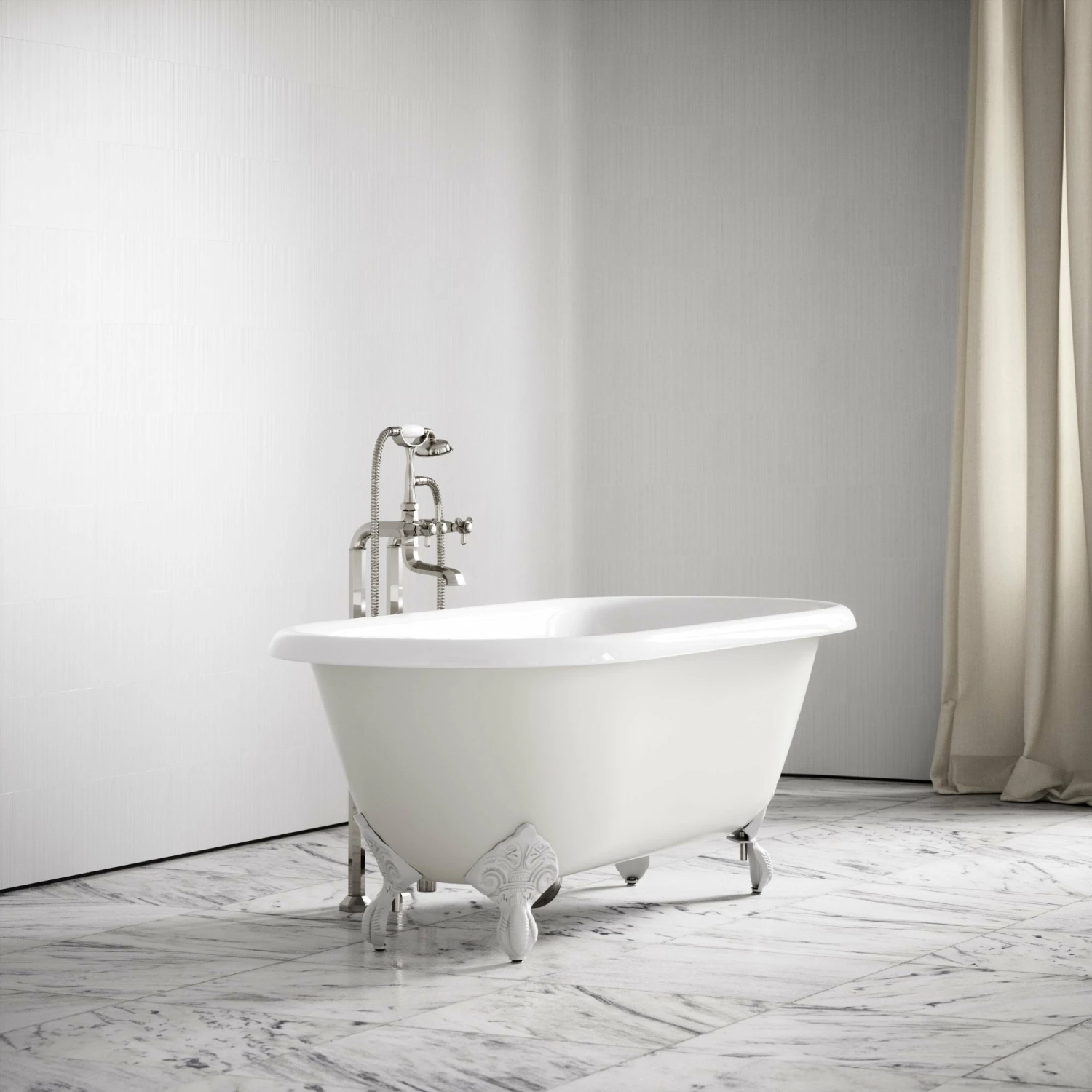 Connaught Matte Cream Roll Top Cast Iron Bath 1675mm 4 Connaught Matte Cream Roll Top Cast Iron Bath 1675mm - Image 2