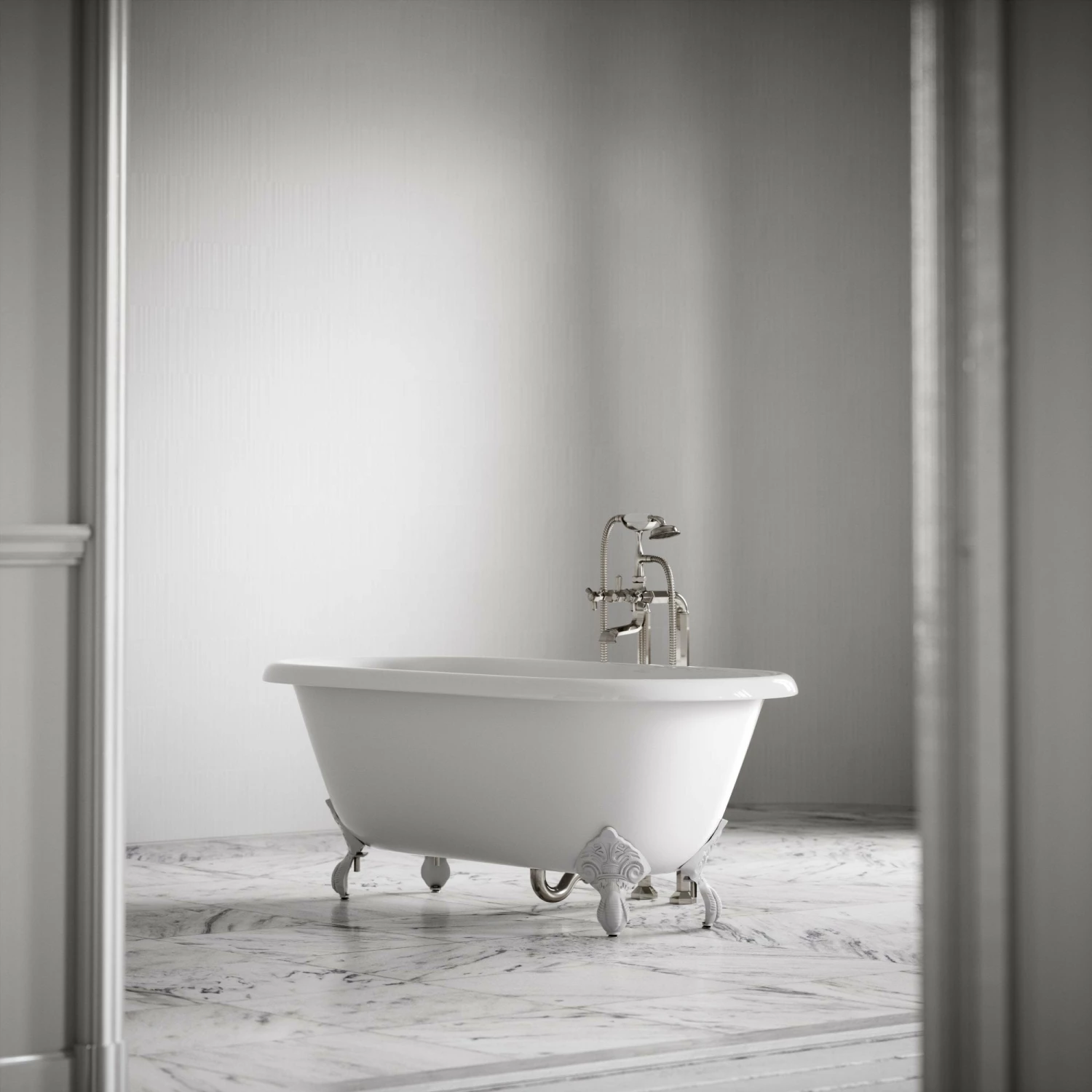 Connaught Matte White Roll Top Cast Iron Bath 1675mm 6 Connaught Matte White Roll Top Cast Iron Bath 1675mm - Image 4