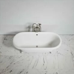Connaught Matte White Roll Top Cast Iron Bath 1675mm 9 Connaught Matte White Roll Top Cast Iron Bath 1675mm -LUSSO STONE Sales connaught matte white roll top cast iron bath 1675mm p3819 22535 zoom