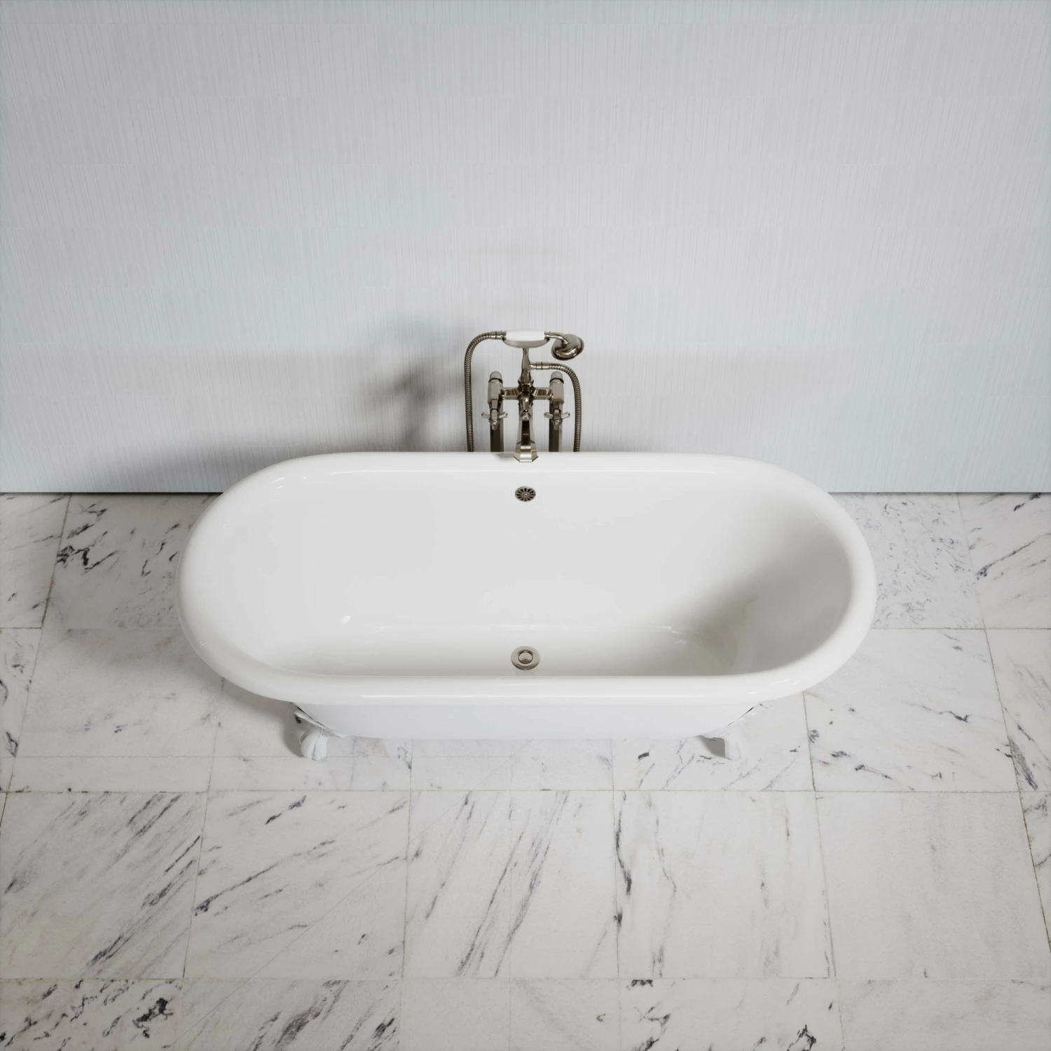 Connaught Matte White Roll Top Cast Iron Bath 1675mm 5 Connaught Matte White Roll Top Cast Iron Bath 1675mm - Image 3