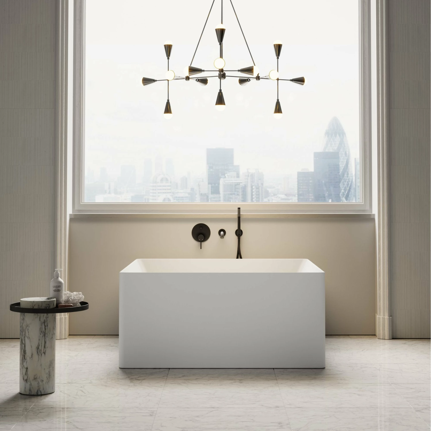 Consero Freestanding Square Stone Bath 1200mm 4 Consero Freestanding Square Stone Bath 1200mm - Image 2