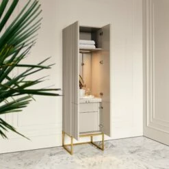 Couture Beauty Storage Cabinet Matte Velvet Beige 500mm -LUSSO STONE Sales couture beauty storage cabinet matte velvet beige 500mm p4731 26424 zoom