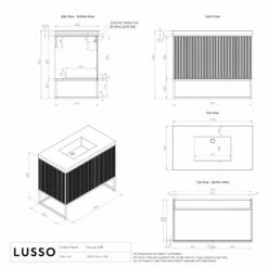 Couture Floorstanding Fluted Vanity Unit (Matte Black 1000mm) -LUSSO STONE Sales couture floorstanding fluted vanity unit matte black 1000mm p4702 35990 zoom