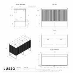 Couture Floorstanding Fluted Vanity Unit (Matte Black 1200mm) -LUSSO STONE Sales couture floorstanding fluted vanity unit matte black 1200mm p4711 35992 zoom