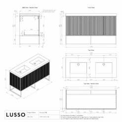 Couture Floorstanding Fluted Vanity Unit (Matte Black 1400mm) -LUSSO STONE Sales couture floorstanding fluted vanity unit matte black 1400mm p4712 35988 zoom