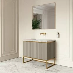 Couture Floorstanding Vanity Unit (Matte Velvet Beige 1000mm) -LUSSO STONE Sales couture floorstanding vanity unit matte velvet beige 1000mm p4728 26466 zoom