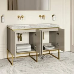 Couture Floorstanding Vanity Unit (Matte Velvet Beige 1200mm) -LUSSO STONE Sales couture floorstanding vanity unit matte velvet beige 1200mm p4729 27414 zoom