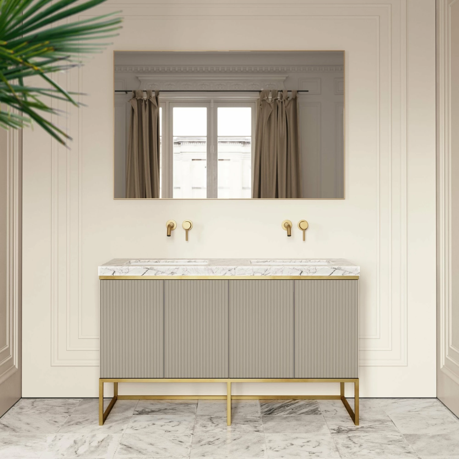 Couture Floorstanding Vanity Unit (Matte Velvet Beige 1400mm) 3 Couture Floorstanding Vanity Unit (Matte Velvet Beige 1400mm)