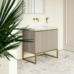 Couture Floorstanding Vanity Unit (Matte Velvet Beige 800mm) 11 Couture Floorstanding Vanity Unit (Matte Velvet Beige 800mm) -LUSSO STONE Sales couture floorstanding vanity unit matte velvet beige 800mm p4721 26355 zoom