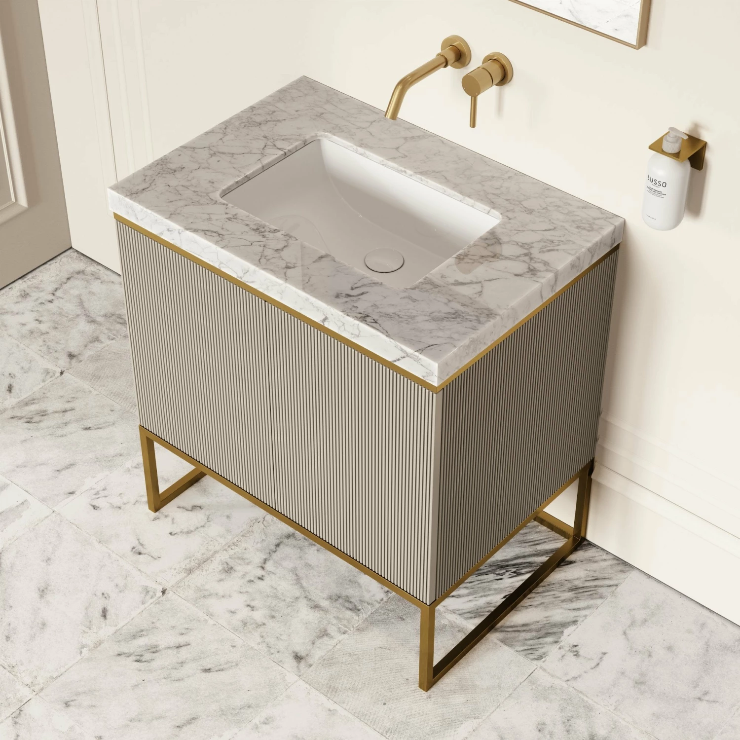 Couture Floorstanding Vanity Unit (Matte Velvet Beige 800mm) 4 Couture Floorstanding Vanity Unit (Matte Velvet Beige 800mm) - Image 2