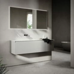 Cubik Pale Grey Wood Grain Vanity Unit 1500mm -LUSSO STONE Sales cubik pale grey wood grain vanity unit 1500mm p6604 42989 zoom