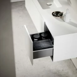 Cubik White Wood Grain Vanity Unit 1500mm 14 Cubik White Wood Grain Vanity Unit 1500mm -LUSSO STONE Sales cubik white wood grain vanity unit 1500mm p6602 43001 zoom