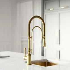 Deco Claridge Brushed Gold Traditional Pull Out Kitchen Mixer Tap 10 Deco Claridge Brushed Gold Traditional Pull Out Kitchen Mixer Tap -LUSSO STONE Sales deco claridge brushed gold traditional pull out kitchen mixer tap p4389 24670 zoom