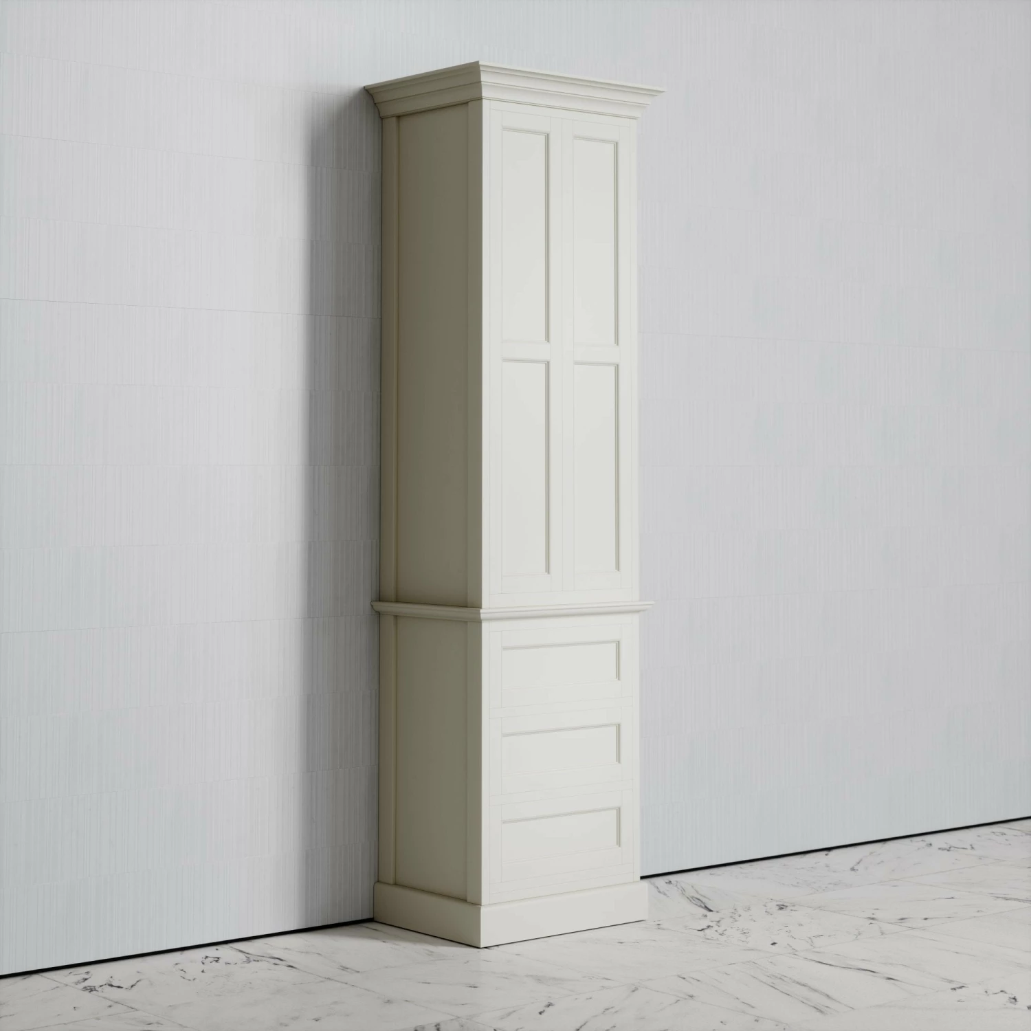 Deco Harland Velvet Matte Cream Floorstanding Storage Cabinet 5 Deco Harland Velvet Matte Cream Floorstanding Storage Cabinet - Image 3